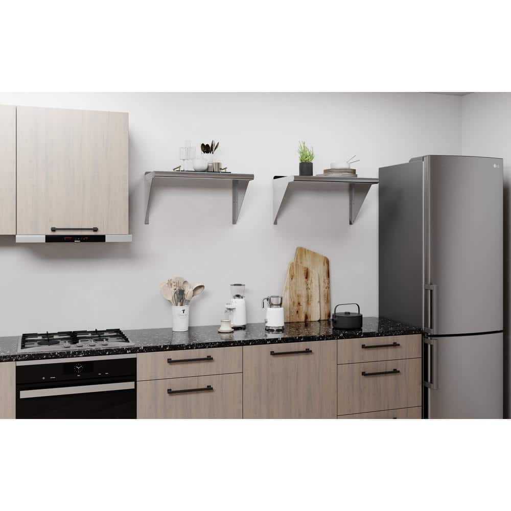 24" x 14" Stainless Steel Wall Shelf with Brackets