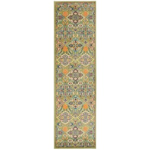 Nourison Allur Yellow Multicolor 4 ft. x 6 ft. Floral Bohemian Modern ...