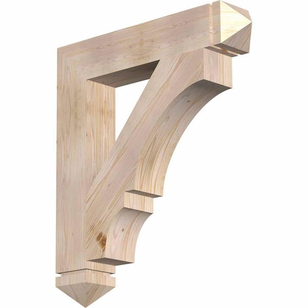 Ekena Millwork 5.5 in. x 36 in. x 32 in. Douglas Fir Balboa Arts and Crafts Smooth Bracket