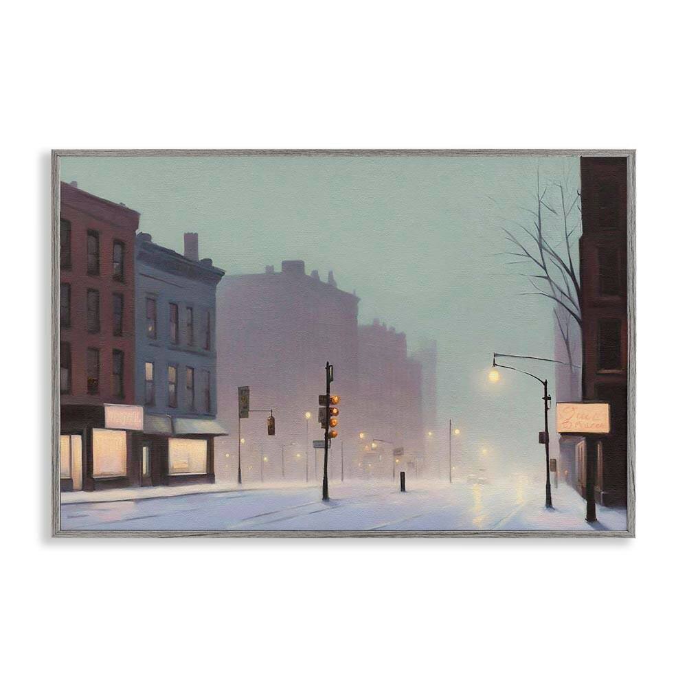 Foggy City Street by Noah Bay Gray Framed Abstract Giclee Art Print 12 in. x 18 in. price history on PriceWatchPro