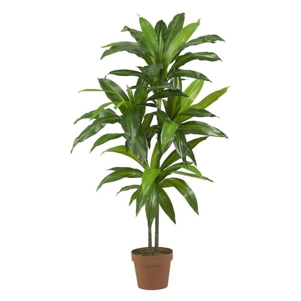 Nearly Natural Real Touch 48 in. Artificial H Green Dracaena Silk Plant