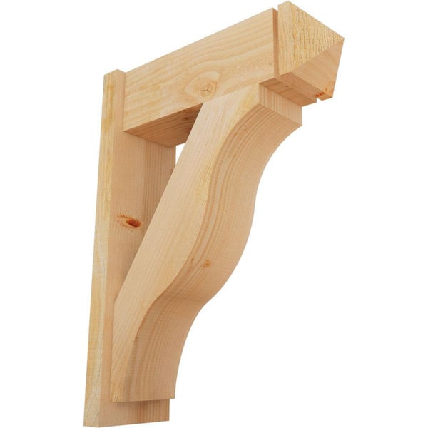 Ekena Millwork 8 in. x 32 in. x 24 in. Fuston Arts and Crafts Rough Sawn Douglas Fir Outlooker