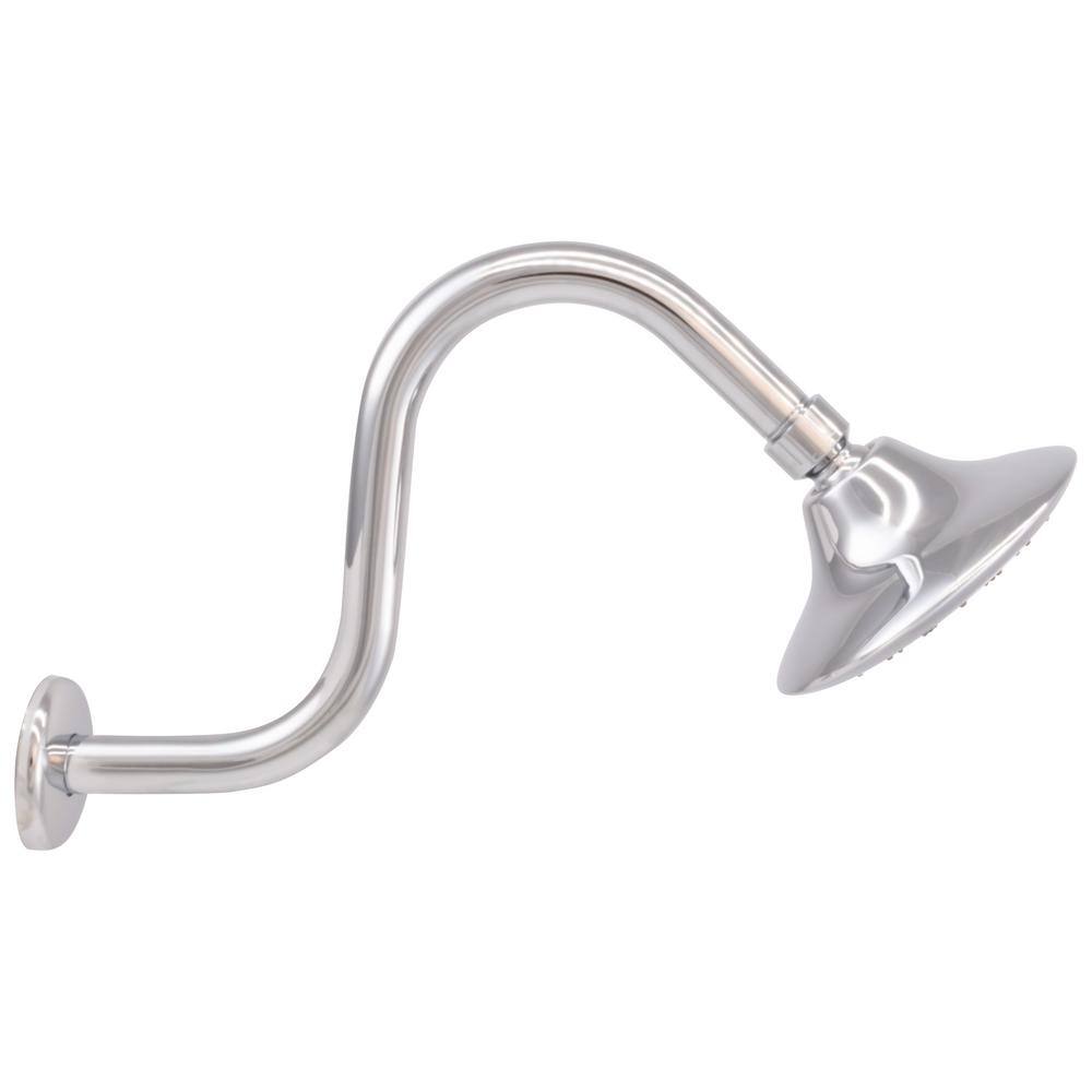 Chrome 5-Function Round Wall Mounted Shower Head