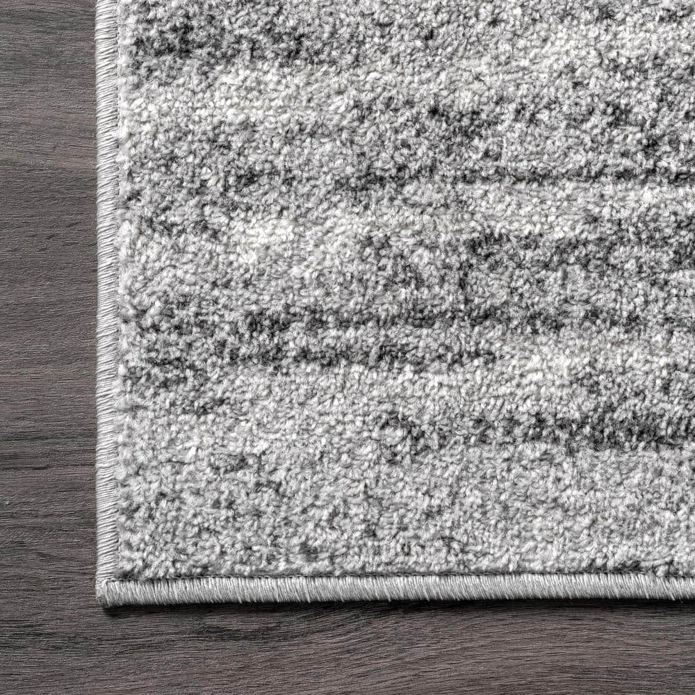 Gray Round Synthetic Reversible Area Rug, 4'0"x4'0"