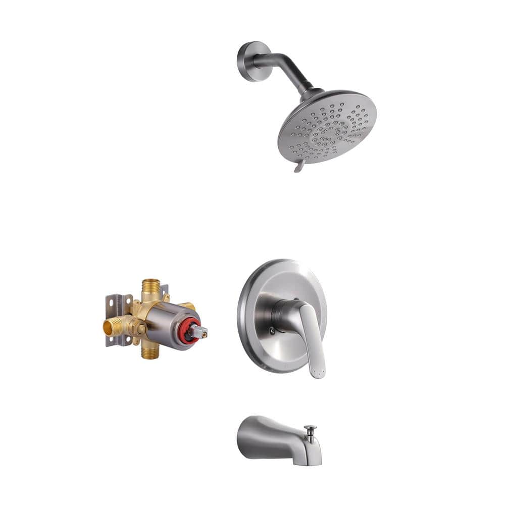 Single-Handle 5-Spray Shower Faucet 1.8 GPM with Tub Spout in Brushed Nickel Valve Included price history on PriceWatchPro