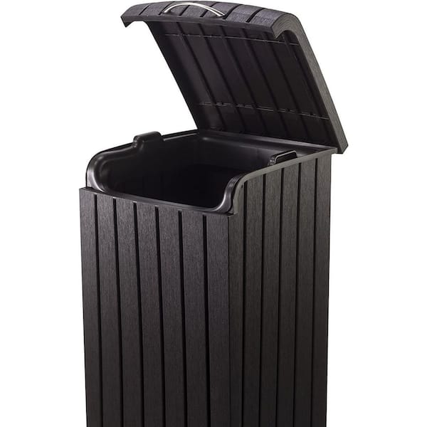 30 gal. Brown Polypropylene Large Outdoor Trash Can, Suitable for Backyard Custody, Terrace and Kitchen