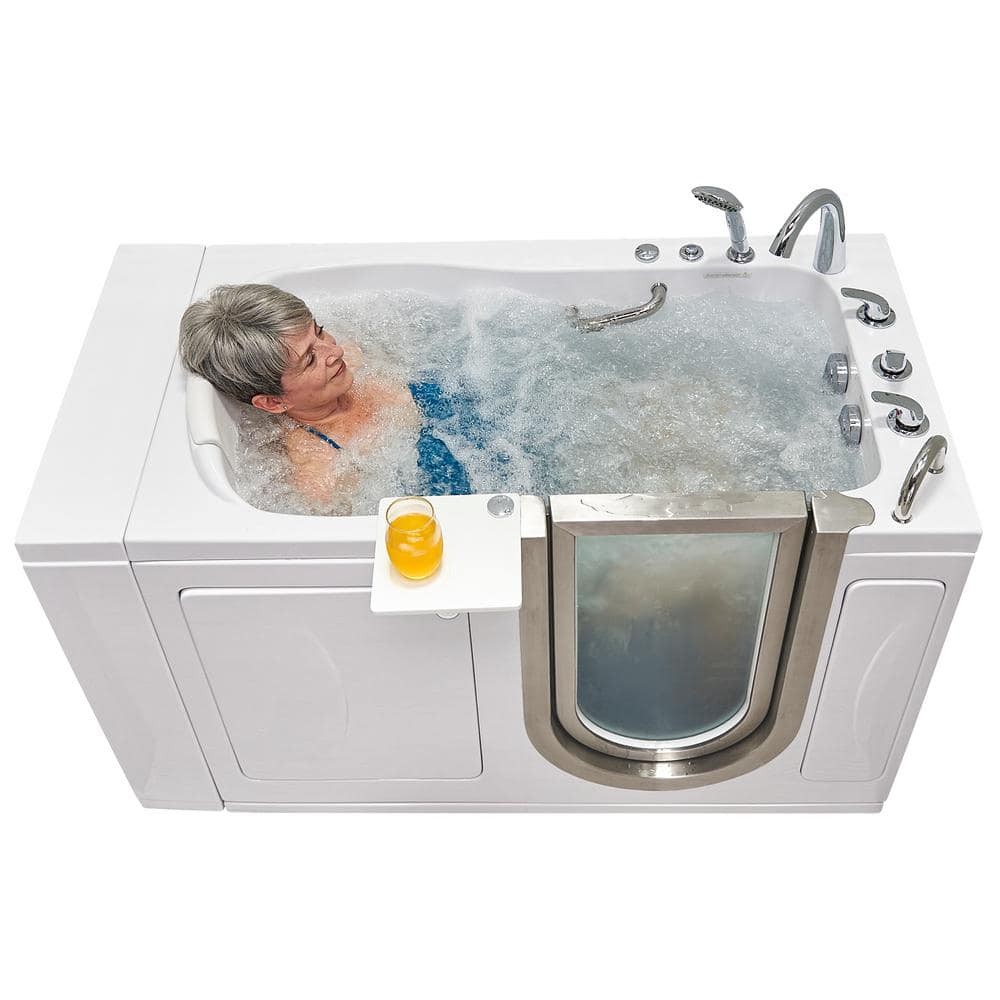 Royal 52" White Acrylic Hydro Massage Walk-In Bathtub with Heated Seat