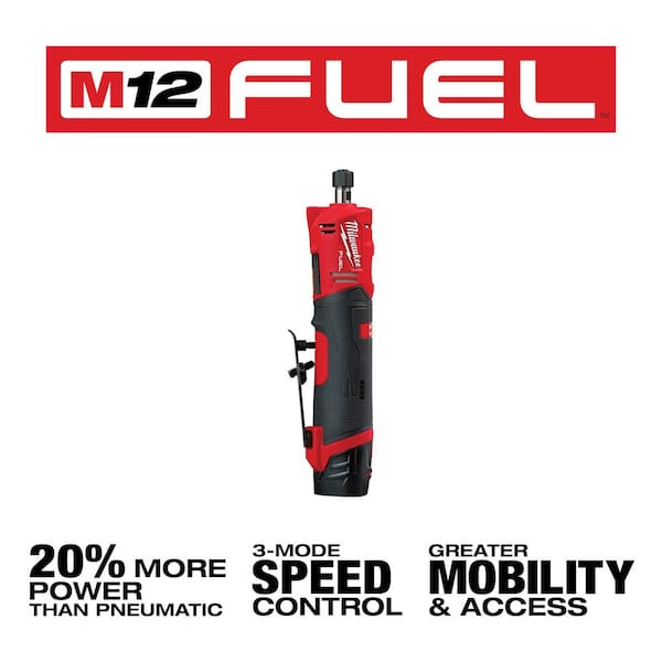 M12 FUEL 12V Lithium-Ion Brushless Cordless 1/4 in. Right Angle Die Grinder  and Cut Off Saw with 2 Batteries