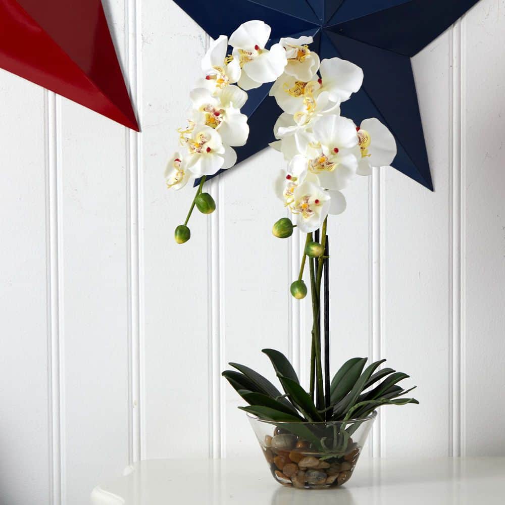 Orchid Elegance 29'' White Phalaenopsis Outdoor Tabletop Arrangement