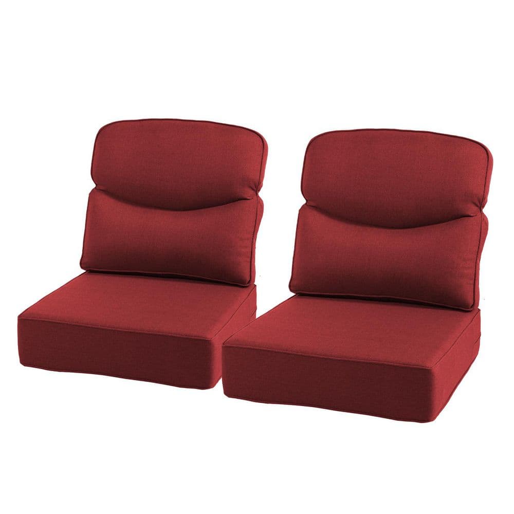 22 in. x 24 in. x 6 in. 4-Piece Olefin Deep Thick Outdoor Lounge Chair Sofa Replacement Seat & Back Cushion Set in Red price history on PriceWatchPro