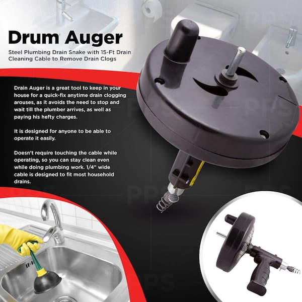Unclog Drains with Ease Using This Power Drum Auger