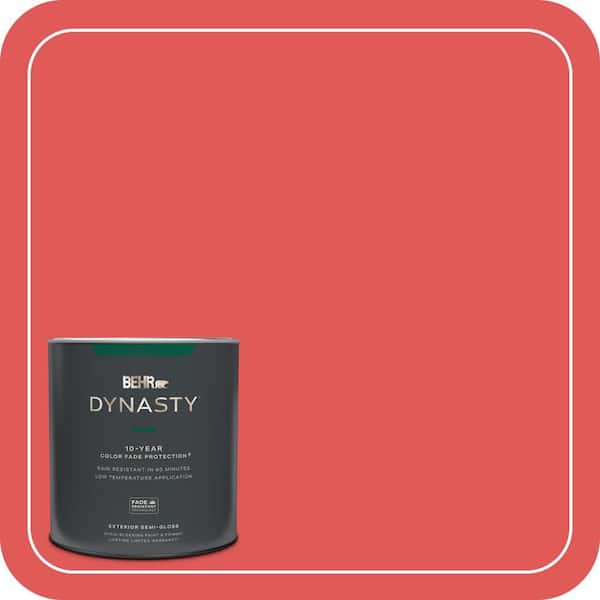 BEHR DYNASTY 1 qt. #150B-6 Firecracker Semi-Gloss Exterior Stain-Blocking Paint & Primer