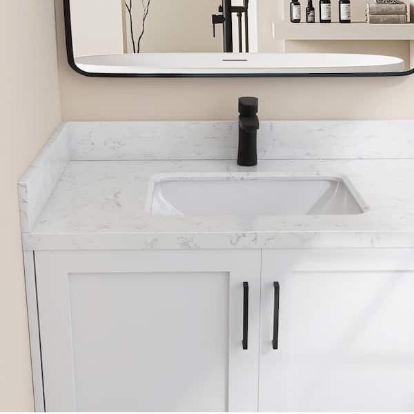 Zeafive Cala 36.5 in. W Cultured Marble Vanity Backsplash Bathroom