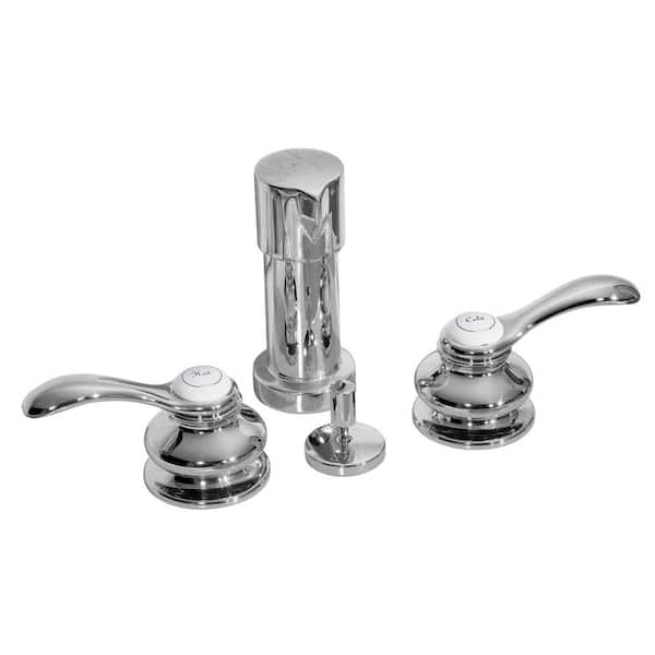 KOHLER Fairfax 2-Handle Vertical Spray Bidet Faucet with Lever Handles in Polished Chrome