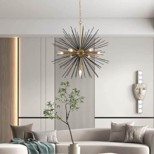 Maxax Augusta 7 -Light Gold Sputnik Sphere Chandelier with Wrought Iron  Accents MX19030-7BG-P - The Home Depot