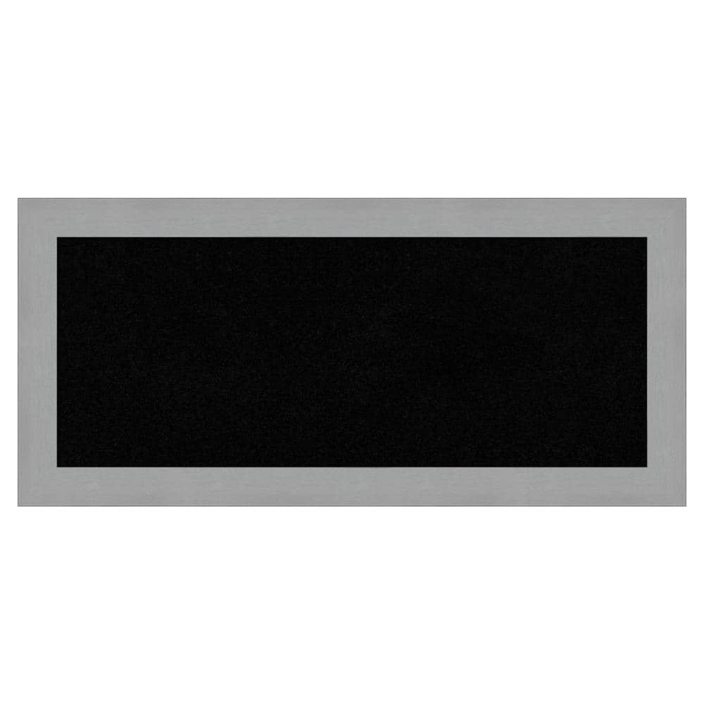 Amanti Art Brushed Nickel Framed Black Corkboard 33 in. x 15 in ...