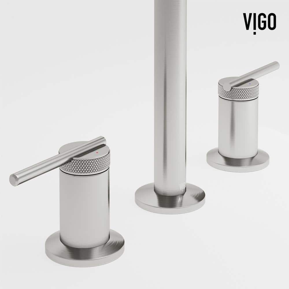 Sterling 7" Brushed Nickel Two Handle Widespread Bathroom Faucet
