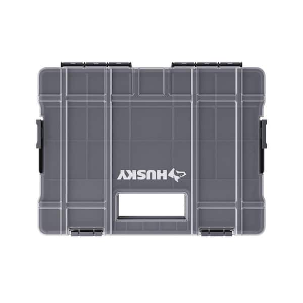 新品 roughlow docking ensemble チャコールグレー Husky 17-Compartment Adjustable Interlocking Small Parts Organizer