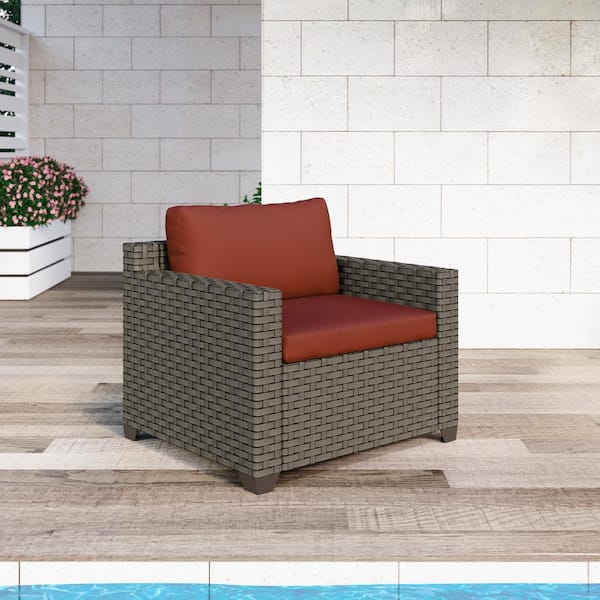 TK CLASSICS Keys Metal Outdoor Sectional with Crimson Cushions