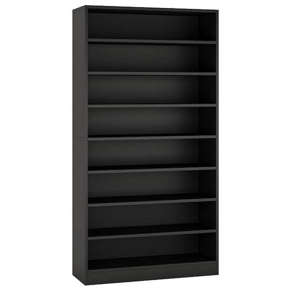 Lauren 8-Tier Large Wood Shoe Storage Cabinet with 6 Adjustable Shelves, Tall Shoe Cabinet for 32-Pairs Shoes, Black