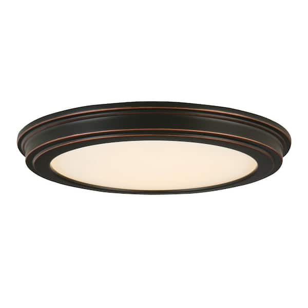 Commercial Electric 13 In Oil Rubbed Bronze Color Changing Led Ceiling Flush Mount 2 Pack Jju3011l 2 Orb The Home Depot