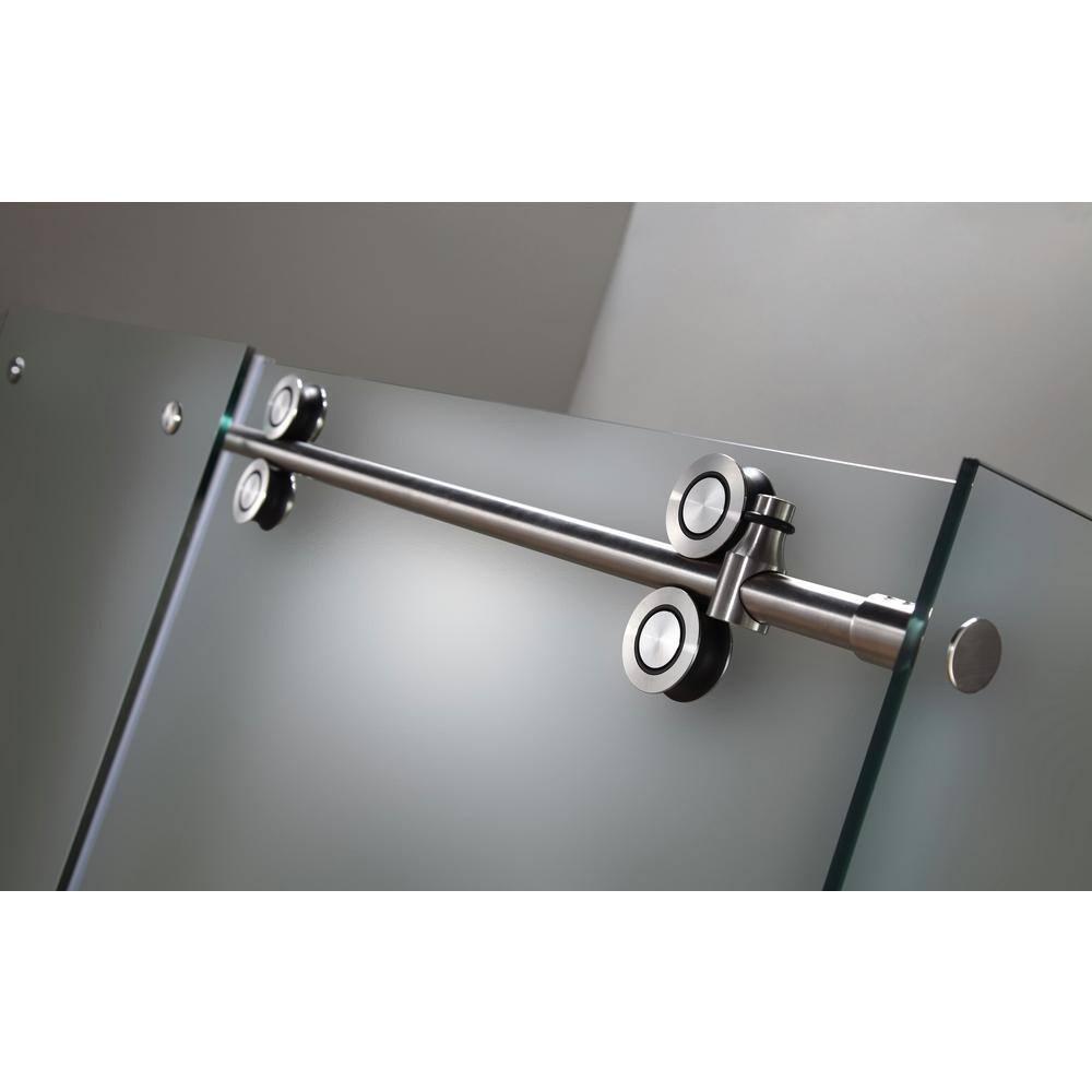 Langham 60" x 75" Frameless Frosted Glass Sliding Shower Enclosure