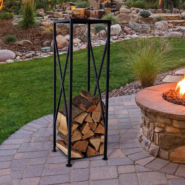 Tatayosi W Decorative Steel Firewood Storage Log Rack