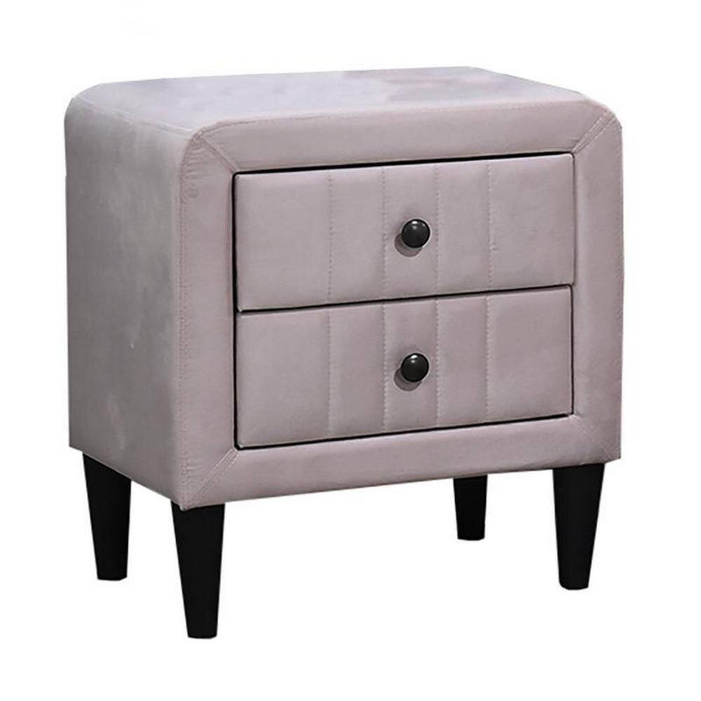 Rheo Pink and Velvet 2-Drawer 20.5 in. W Nightstand