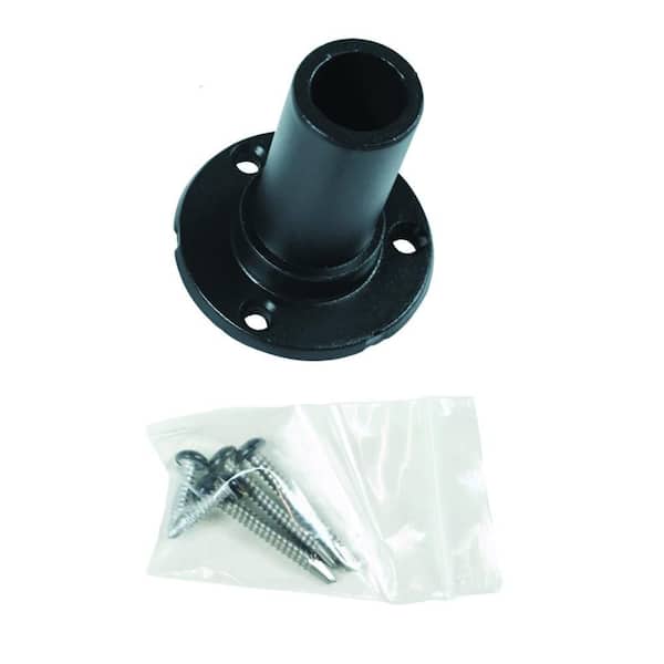 3 in. x 2.75 in. Black Aluminum ADA Rail Straight End Wall Mount Kit