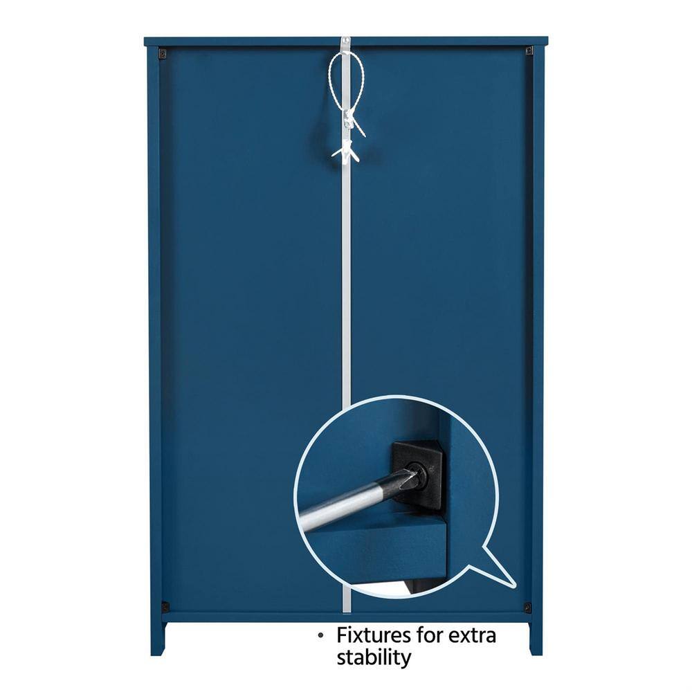 Navy Blue MDF Living Room Cabinet with Adjustable Shelving