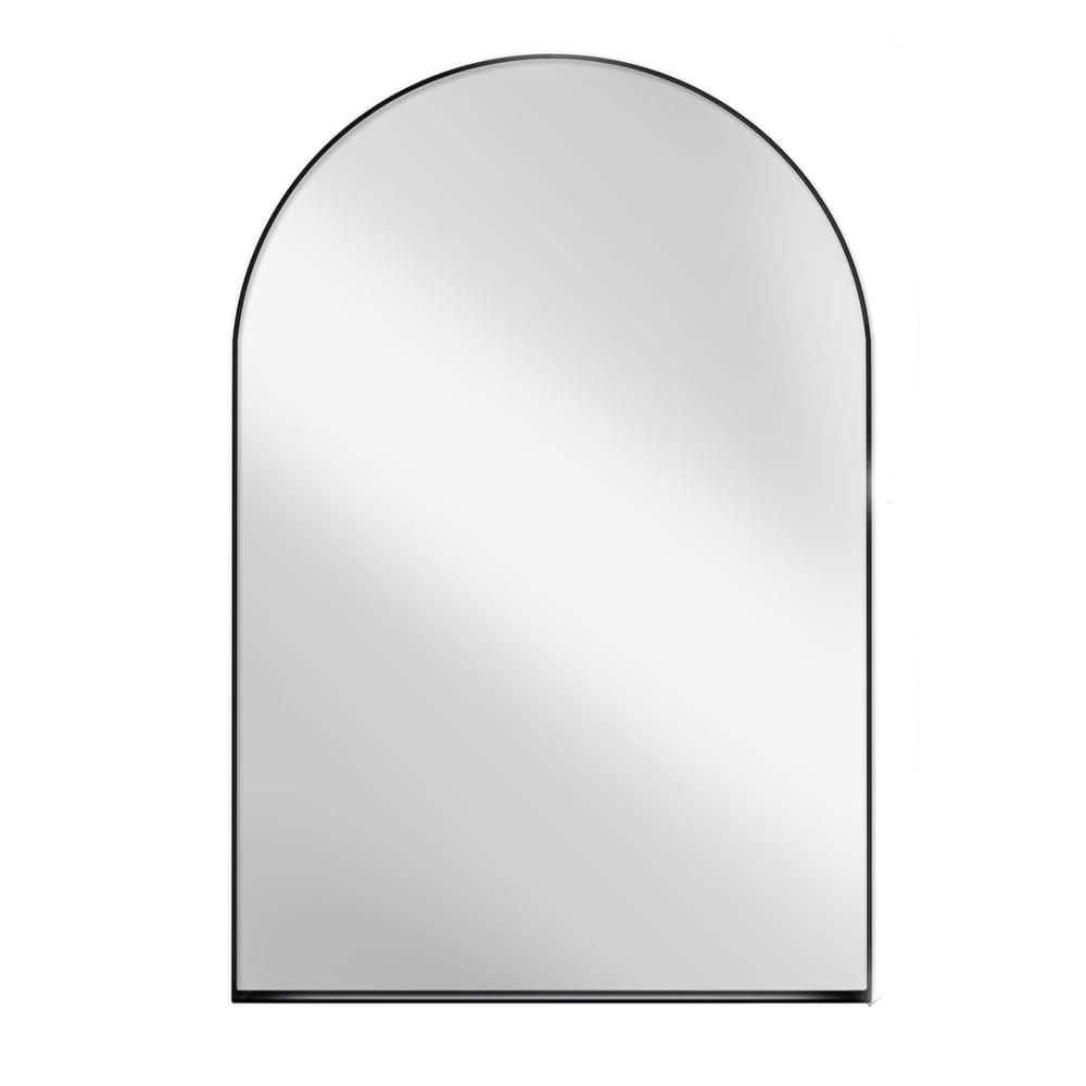 24 in. W x 36 in. H Arched Black Metal Surface Mount Medicine Cabinet with Mirror, with Adjustable Shelves price history on PriceWatchPro