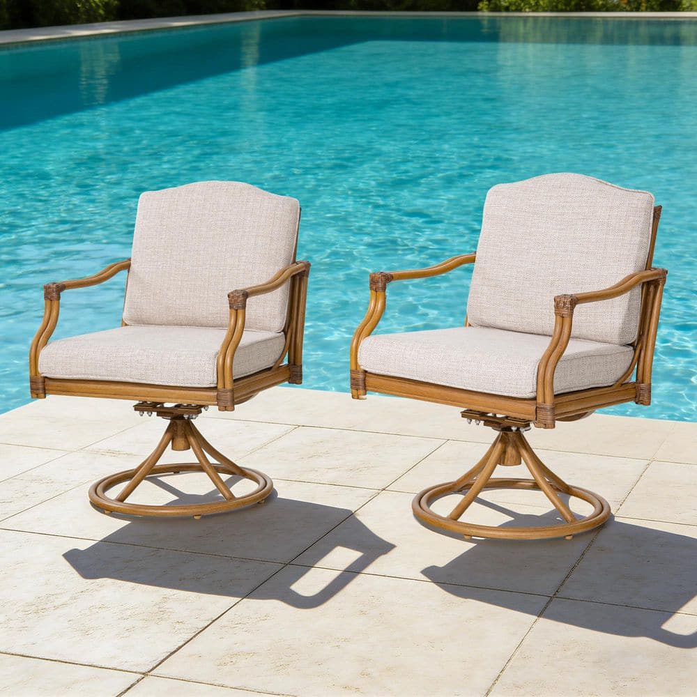 ULAX FURNITURE Arcadia Swivel Aluminum Outdoor Dining Chair with