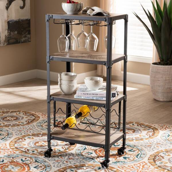 通販ショップ販売 ワインラック Baxton Studio Swanson Mobile Wine Rack in Antique Black and Brown スペシャルセール -darshan.ae 通販ショップ販売 ワインラック Baxton Studio Swanson Mobile Wine Rack in Antique Black and Brown スペシャルセール -darshan.ae