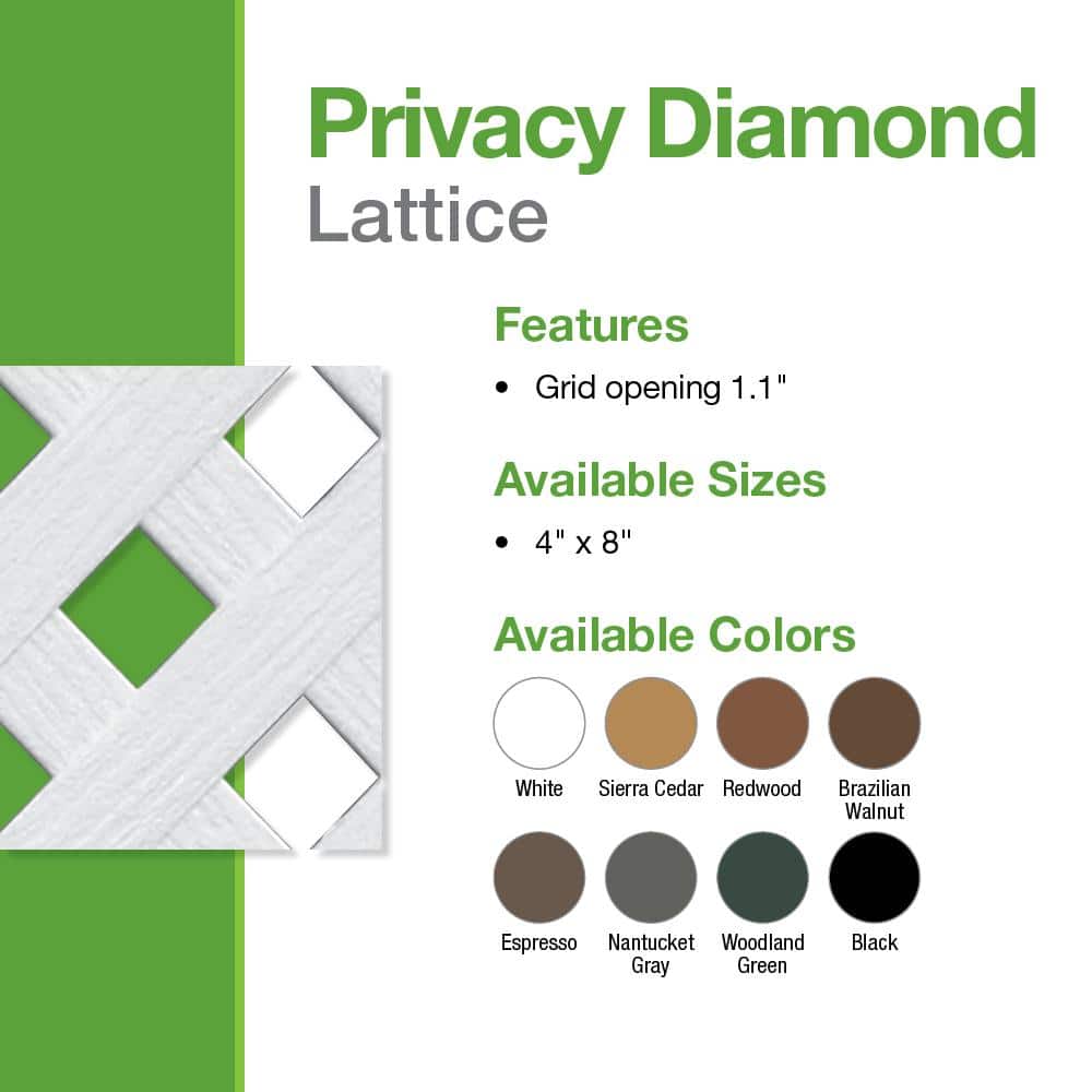 Espresso 4 ft. x 8 ft. Privacy Vinyl Lattice Panel