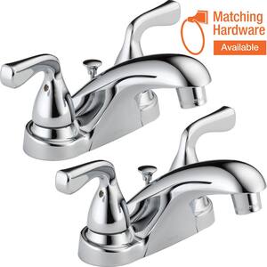 Foundations 4 in. Centerset 2-Handle Bathroom Faucet in Polished Chrome (2-Pack)