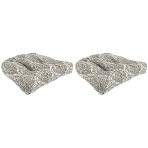 19 in. L x 19 in. W x 4 in. T Tufted Outdoor Wicker Seat Cushion in Andorra Umber (2-Pack)