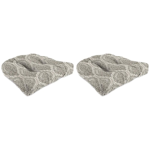 Jordan Manufacturing 19 in. L x 19 in. W x 4 in. T Tufted Outdoor Wicker Seat Cushion in Andorra Umber (2-Pack)