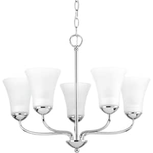 Classic Collection 5-Light Polished Chrome Etched Glass Traditional Chandelier Light