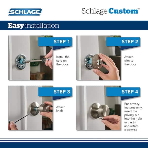 Schlage / Bowery x Collins Knob / F51A Keyed Entry with B60 Single Cylinder  Deadbolt Combo Pack / Satin Nickel / FB50BWE619COL