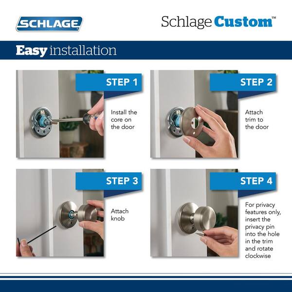 Schlage Custom Alexandria Glass Knob with Collins Trim