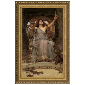 Circe Offering the Cup to Ulysses by John William Waterhouse Framed Fantasy Oil Painting Art Print 49.25 in. x 32.75 in.