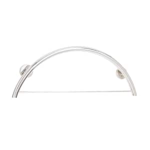 30 in. x 1-1/4 in. Dia Lifestyle and Wellness Designer Half Moon Curved Shower Grab Bar with Towel Bar in Satin