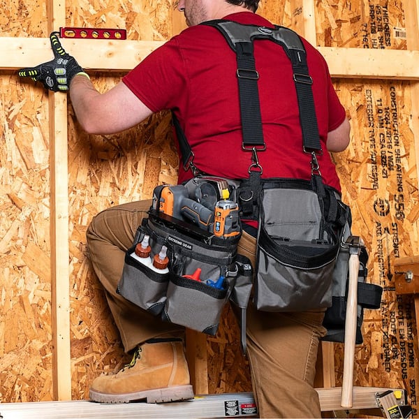 BUCKET BOSS 3-Bag Framer's Suspension Rig Work Tool Belt with