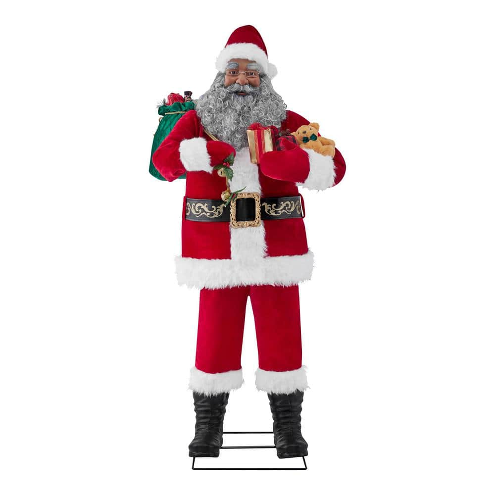 Santa Claus Pushing Gift. Merry Christma, Stock Video