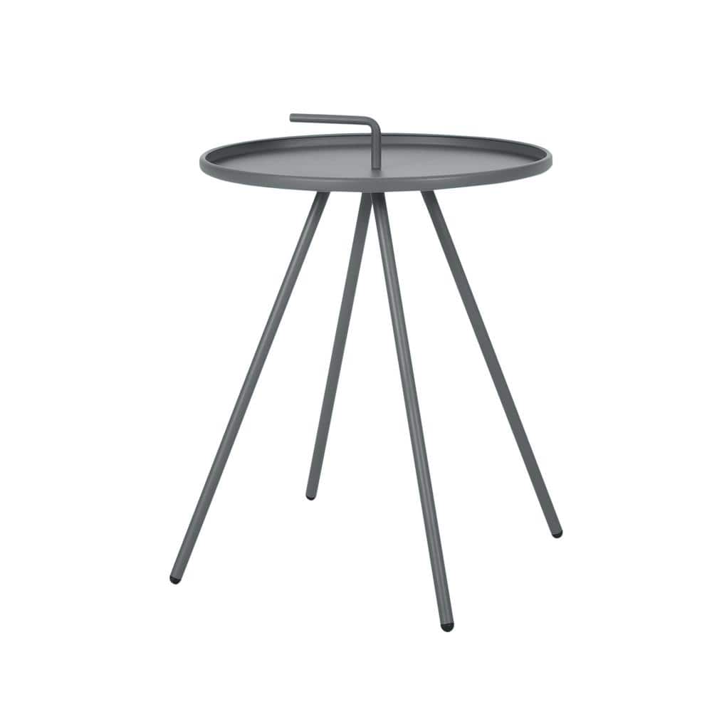 16.5 in. Metal Outdoor Side Table, Modern Design, Weather-resistant for Pat
