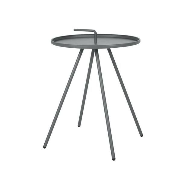 Unbranded 16.5 in. Metal Outdoor Side Table, Modern Design, Weather-resistant for Patio, Garden, Backyard, Grey