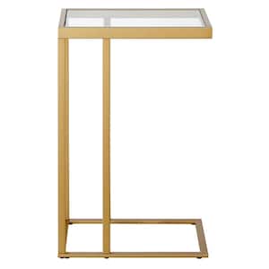 Alexis 16 in. Wide Brass Rectangular Side Table