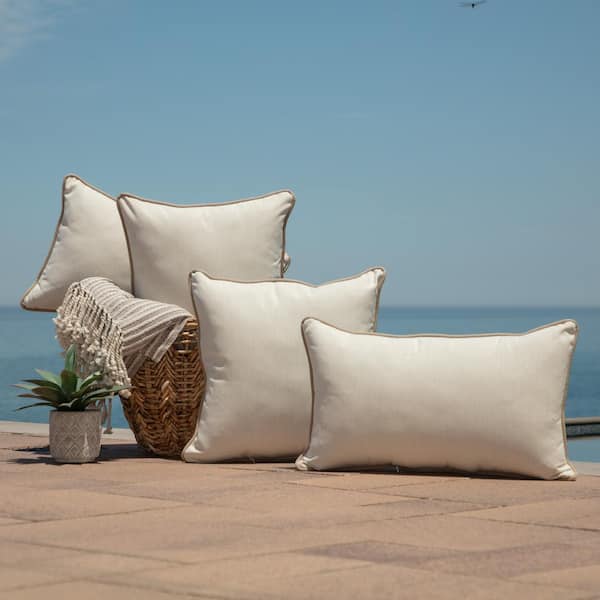 ARDEN SELECTIONS Oasis 24 in. Indoor/Outdoor Lumbar Pillow in Sand Cream  AH0YN03C-D9Z1 - The Home Depot