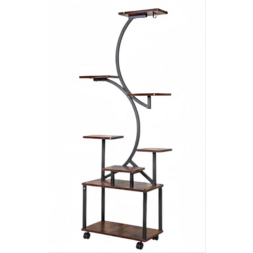Plant Stand Indoor with Grow Lights, 8-Tiered Indoor Plant Shelf, 61 in. Tall Plant Stand (Black), Metal price history on PriceWatchPro