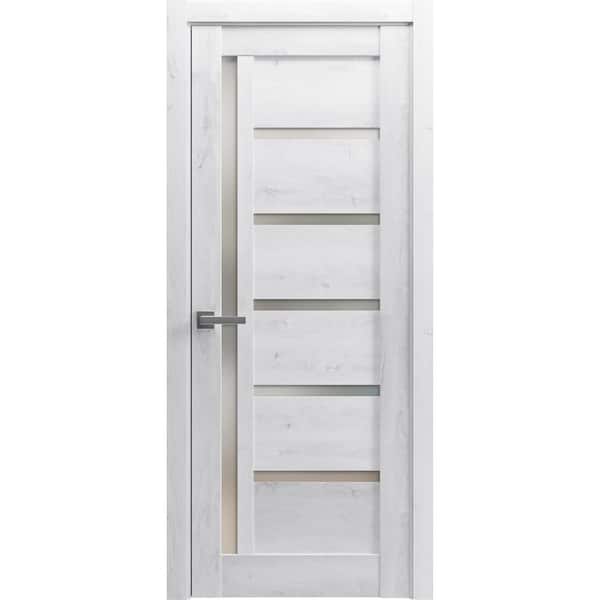 Sartodoors 28 in. x 96 in. 1 Panel Nordic White Finished Solid MDF Sliding Door with Hardware